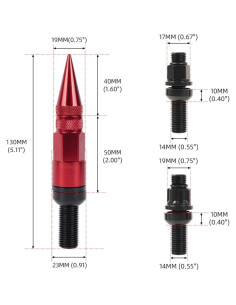 Tornillos de Rueda M14x1.5 muge racing 20 PCS Aluminio Rojo 2