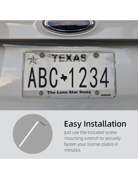 Tornillos de Placa de Matrícula HG Tech Acero Inoxidable 8 Piezas