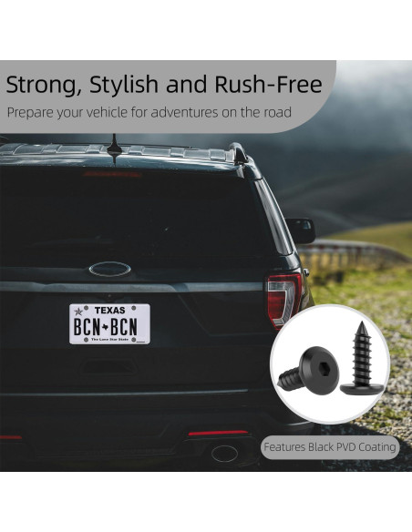 Tornillos de Placa de Matrícula HG Tech Acero Inoxidable 8 Piezas