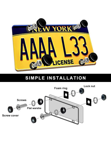 Kit de Tornillos Antirrobo MUQIDA para Placas de Licencia M6