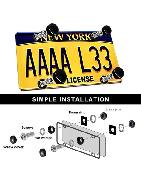 Kit de Tornillos Antirrobo MUQIDA para Placas de Licencia M6