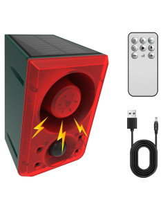 Alarma de Movimiento Solar YS-yalotrs con Sonido de Ladrido y Disparo