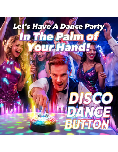 Botón de Baile Disco FACAJO con 5 Canciones y Luces LED