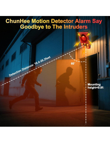 Alarma de Movimiento Solar YS-yalotrs con Sonido de Ladrido y Disparo