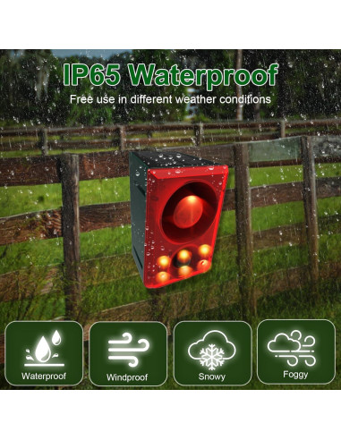 Alarma de Movimiento Solar YS-yalotrs con Sonido de Ladrido y Disparo