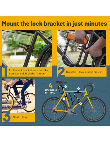 Candado U para Bicicleta Sigtuna 1.41 kg Resistente a Cortes