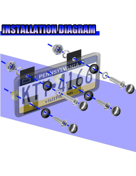 Kit de Tornillos de Placa de Licencia Antirrobo UHANBUT Plata