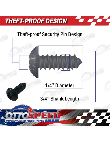 Tornillos de Seguridad Antirrobo OttoSpeed para Placas de Matrícula