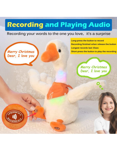 Ganso Hablante de Peluche Huitesiman 33 cm Repite y Canta