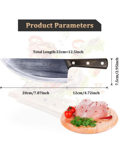 Cuchillo de Chef HolaFolks 20.1 cm Acero Alto Carbono