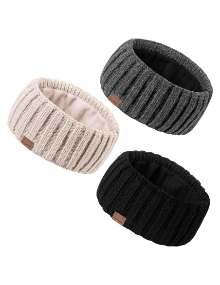 Diademas de Invierno para Mujeres - 3 Paquetes de Lana Tejida