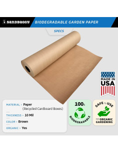 Papel de Jardín Biodegradable Sandbaggy 1.22 m x 15.24 m 2