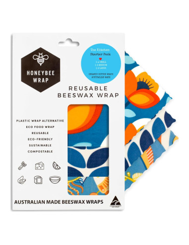 Envolturas de Cera de Abeja Honeybee - Paquete de 3 - Ecológicas