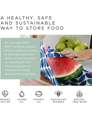 Envolturas de Cera de Abeja Honeybee - Paquete de 3 - Ecológicas