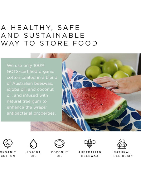 Envolturas de Cera de Abeja Honeybee - Paquete de 3 - Ecológicas