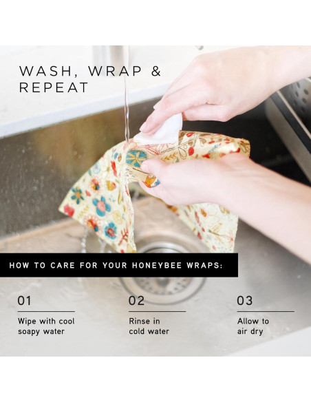 Envolturas de Cera de Abeja Honeybee - Paquete de 3 - Ecológicas