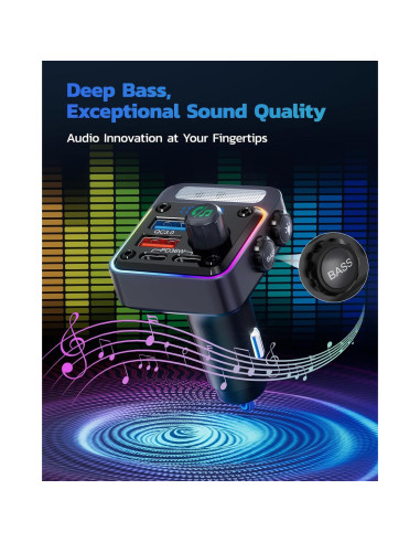 Cargador Bluetooth 5.3 Nulaxy BC91 54W 4 Puertos Coche