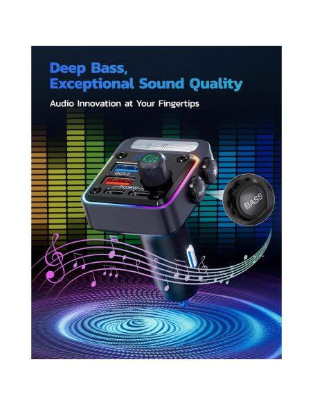 Cargador Bluetooth 5.3 Nulaxy BC91 54W 4 Puertos Coche