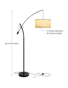 Lámpara de Pie LED Brightech Grayson Ajustable Negra 9.5W 2