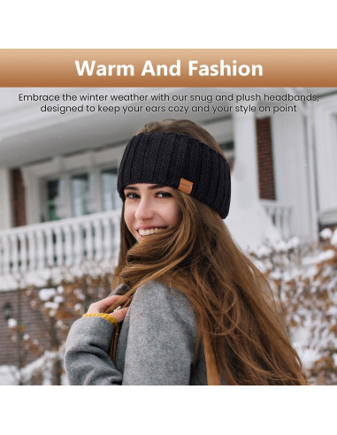 Diademas de Invierno para Mujeres - 3 Paquetes de Lana Tejida