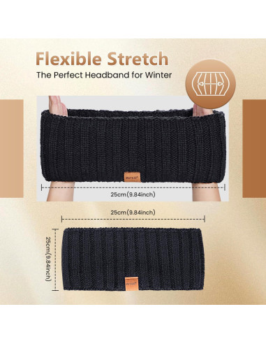 Diademas de Invierno para Mujeres - 3 Paquetes de Lana Tejida
