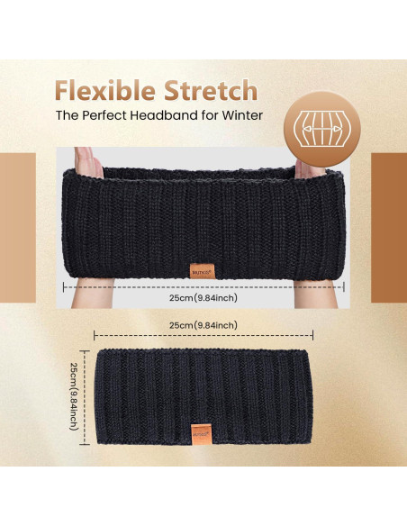 Diademas de Invierno para Mujeres - 3 Paquetes de Lana Tejida