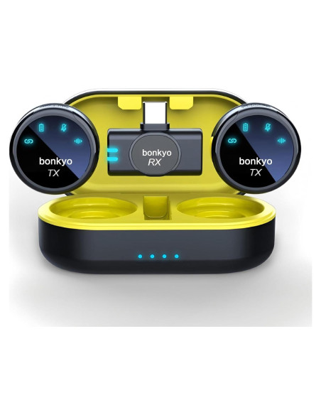 Micrófono Lavalier Inalámbrico Bonkyo S3 - Cancelación de Ruido, 20KHz