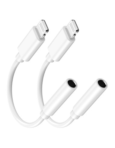 Paquete de 2 Adaptadores Lightning a 3.5 mm MFi para iPhone