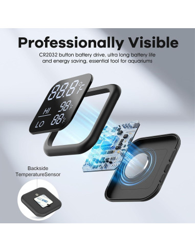 Termómetro Digital Acuario GODMISS con Pantalla LED y Alarma