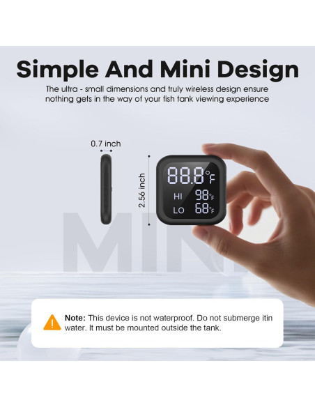 Termómetro Digital Acuario GODMISS con Pantalla LED y Alarma
