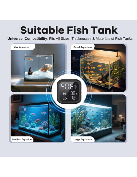 Termómetro Digital Acuario GODMISS con Pantalla LED y Alarma