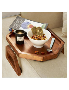 Bandeja de Brazo de Sofá Octagonal Tinamo - Madera Acacia
