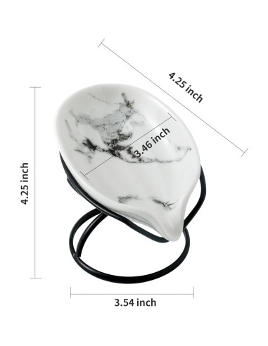 Plato de Jabón Dobbyby Cerámica Hoja Negro con Drenaje 13x10.5cm