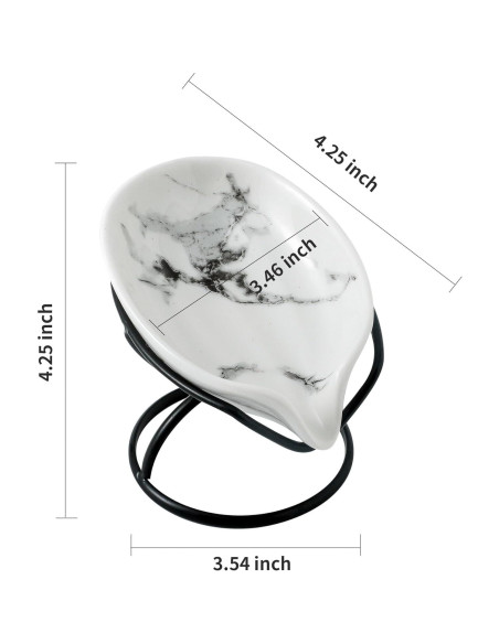 Plato de Jabón Dobbyby Cerámica Hoja Negro con Drenaje 13x10.5cm