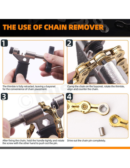 Kit de Herramientas de Reparación de Cadena Rustark 12 Piezas