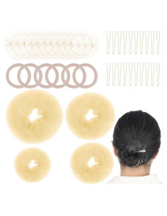 Juego de 40 Piezas para Hacer Moños de Cabello Beige DSLSQD