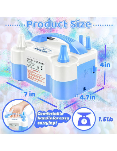 Bomba de Aire Eléctrica Anordsem para Globos - Inflado Rápido