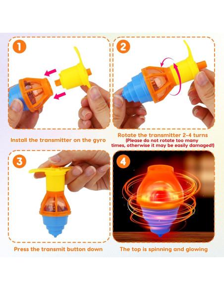 24 Trompos Iluminados Thremhoo para Niños 3-12 Años