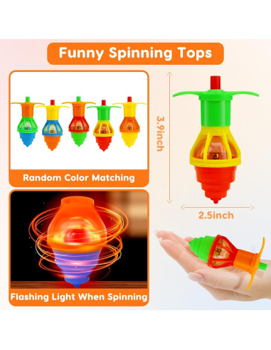 24 Trompos Iluminados Thremhoo para Niños 3-12 Años
