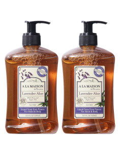 Jabón Líquido de Manos y Cuerpo A La Maison Aloe y Lavanda 500ml x2