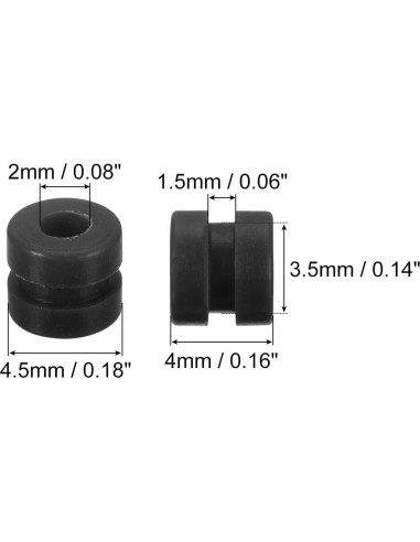 Bolas de Caucho Antivibración MECCANIXITY M2x4mm - 24 Pcs