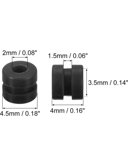 Bolas de Caucho Antivibración MECCANIXITY M2x4mm - 24 Pcs