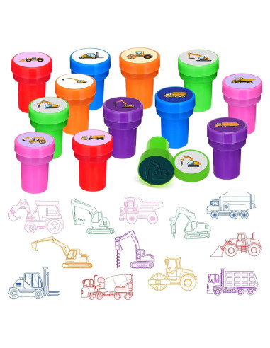 24 Sellos de Vehículos de Construcción Cinrobiye 3,81 cm