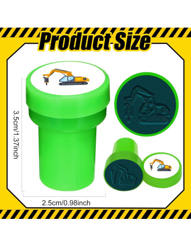 24 Sellos de Vehículos de Construcción Cinrobiye 3,81 cm