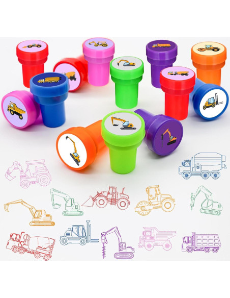 24 Sellos de Vehículos de Construcción Cinrobiye 3,81 cm