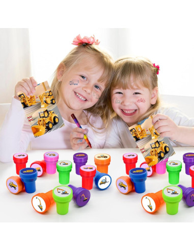 24 Sellos de Vehículos de Construcción Cinrobiye 3,81 cm