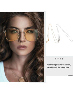 Cadena de Gafas Healifty 2 Piezas Oro y Plata Antideslizante 2