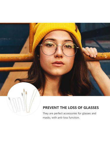 Cadena de Gafas Healifty 2 Piezas Oro y Plata Antideslizante
