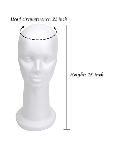 Cabeza de Maniquí de Espuma BHD BEAUTY 38.1 cm Blanca