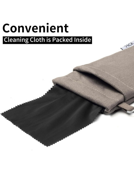 Estuche Doble para Gafas Gris Lienzo con Paño de Limpieza
